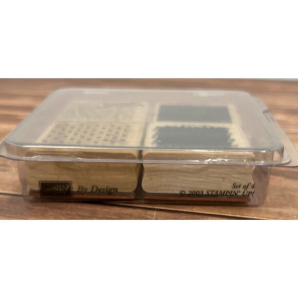 2003 STAMPIN' UP! BY DESIGN Wood Mounted Rubber Stamp set of 4 - Picture 2 of 3